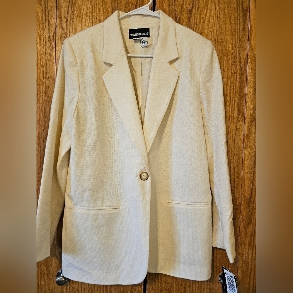 SAG HARBOR Cream Blazer 100% Pure Wool